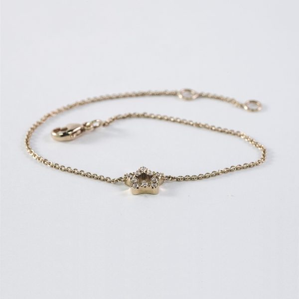 Armband stjärna 0,08ct Vitguld