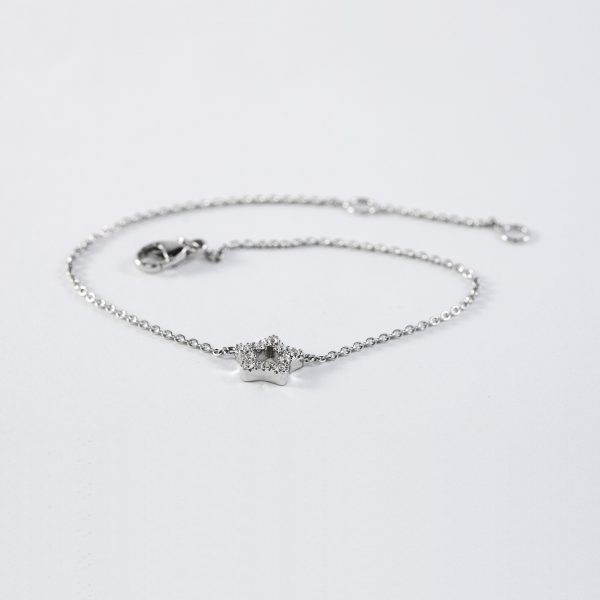 Armband stjärna 0,08ct Gulguld